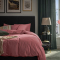 ÄNGSLILJA Duvet cover and pillowcase, dark pink, 150x200/50x60 cm