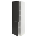 METOD High cabinet with shelves/2 doors, white/Nickebo matt anthracite, 60x60x200 cm