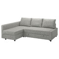 FRIHETEN Corner sofa-bed with storage, Faringe light grey