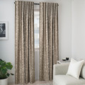 HÄCKBERBERIS Room darkening curtains, 1 pair, beige, 145x300 cm