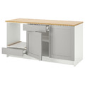 KNOXHULT Base cabinet with doors and drawer, grey, 180 cm