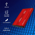 Qoltec External Hard Drive Case HDD/SSD 2.5'' SATA3 | USB 3.0, red