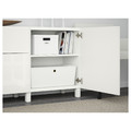 BESTÅ Storage combination with drawers, white, Selsviken high-gloss/white, 180x40x74 cm