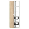 ENHET Wall storage combination, white, oak effect, 60x30x180 cm