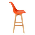 Bar Stool Norden Wood, high, PP, orange