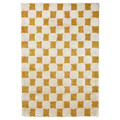 RULLBANA Rug, high pile, off-white/dark yellow, 133x195 cm