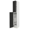 METOD High cabinet with cleaning interior, white/Nickebo matt anthracite, 40x60x240 cm