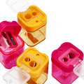 Starpak Double Plastic Pencil Sharpener Disc 24pcs, 4 Colours/2 Shapes