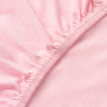 LEN Fitted sheet, pink, 80x130 cm