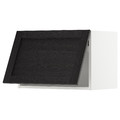 METOD Wall cabinet horizontal w push-open, white/Lerhyttan black stained, 60x40 cm