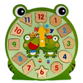 Wooden Educational Clock, random patterns, 1pc, 3+