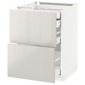 METOD/MAXIMERA Base cb 2 frnts/2 low/1 md/1 hi drw, white, Ringhult light grey, 60x61.8x88 cm