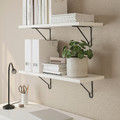 BERGSHULT / FÖRLÄGGARE Wall shelf, black/white, 80x30 cm