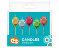 Birthday Picks Candles Balloons, metallic, 5pcs