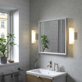 HAVSDUN LED wall lamp, dimmable white/frosted glass white