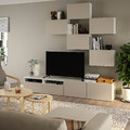 BESTÅ TV storage combination, white Lappviken/light grey-beige, 240x42x230 cm