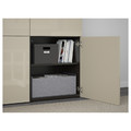 BESTÅ Storage combination with doors, black-brown, Selsviken high-gloss/beige, 120x40x192 cm