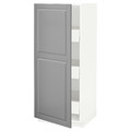 METOD / MAXIMERA High cabinet with drawers, white/Bodbyn grey, 60x60x140 cm