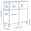 BESTÅ Storage combination w doors/drawers, white/Lappviken/Stubbarp white, 120x42x112 cm