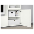 BESTÅ TV storage combination/glass doors, white/Hanviken white clear glass, 240x42x129 cm