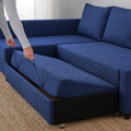 FRIHETEN Corner sofa-bed with storage, Skiftebo blue