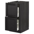 METOD / MAXIMERA Base cb 2 fronts/2 high drawers, black/Lerhyttan black stained, 40x60 cm