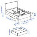 TONSTAD Bed frame with storage, oak veneer/Lindbåden, 140x200 cm