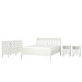 IDANÄS Bedroom furniture, set of 4, white, 140x200 cm