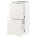 METOD / MAXIMERA Base cabinet with 2 drawers, white, Veddinge white, 40x37 cm