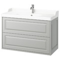 TÄNNFORSEN / RUTSJÖN Wash-stnd w drawers/wash-basin/tap, light grey, 102x49x74 cm