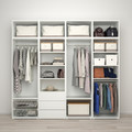 PLATSA Wardrobe with 8 doors+3 drawers, white STRAUMEN mirror glass /SANNIDAL white, 240x57x221 cm