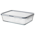 IKEA 365+ Food container with lid, rectangular, glass, plastic, 3.1 l