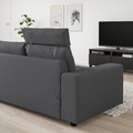 VIMLE 3-seat sofa, with headrest with wide armrests/Hallarp grey