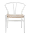 Dining Chair Wicker Natural, white