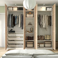 PAX / BERGSBO Wardrobe, white/white stained oak effect, 250x60x236 cm