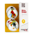 Glass Motiv Magnet 3.5cm 2pcs Frogs Comic