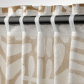 MAJSMOTT Curtains, 1 pair, beige/white, 145x300 cm