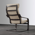 POÄNG Armchair, black-brown, Hillared beige