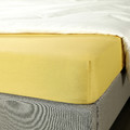 BRUKSVARA Fitted sheet, yellow, 140x200 cm