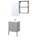 ENHET Bathroom, anthracite/grey frame, 64x43x87 cm