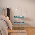 HATTÅSEN Bedside table/shelf unit, blue-turquoise