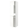 METOD High cab f fridge/freezer w 3 doors, white/Vallstena white, 60x60x240 cm