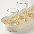 VATTENKRASSE Propagation set, clear glass ivory/gold-colour