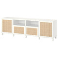 BESTÅ TV bench with doors and drawers, white/Studsviken/Stubbarp white, 240x42x74 cm