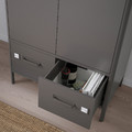 IDÅSEN Cabinet with doors and drawers, dark grey