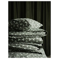 ÄNGSNEJLIKA Duvet cover and 2 pillowcases, grey/green, 200x200/50x60 cm