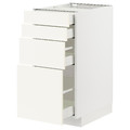 METOD / MAXIMERA Base cab 4 frnts/4 drawers, white/Vallstena white, 40x60 cm