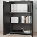 GALANT Cabinet with doors, black stained ash veneer, 80x120 cm