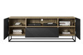 TV Cabinet Asha 167 cm, metal legs, artisan/matt black