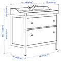 HEMNES / RUTSJÖN Wash-stnd w drawers/wash-basin/tap, white, 82x49x95 cm